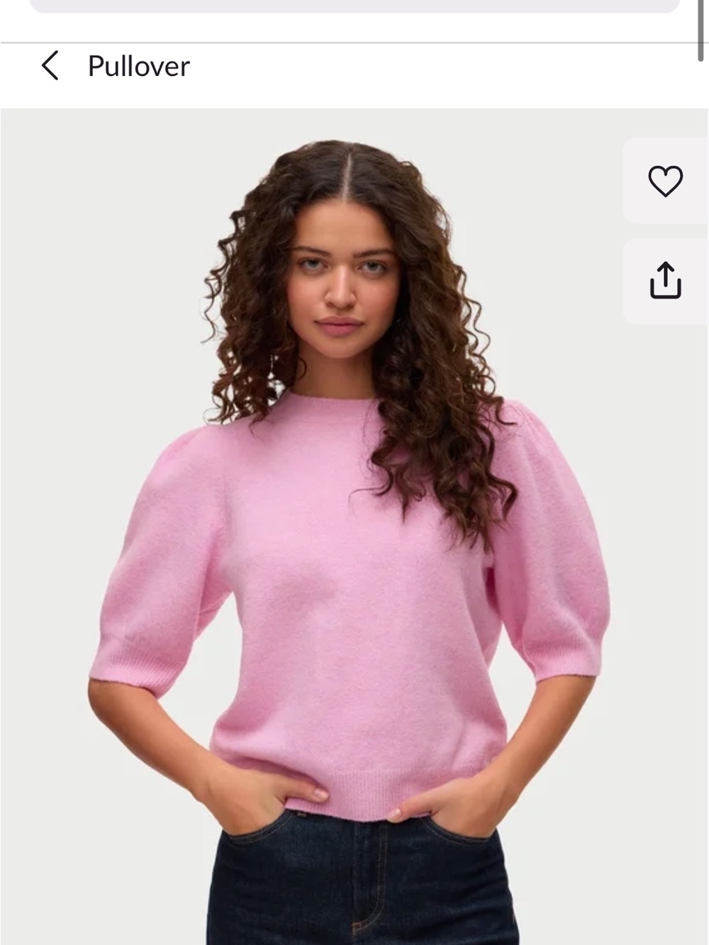 Vero Moda Pink Short-Sleeve Puff Doffy Top